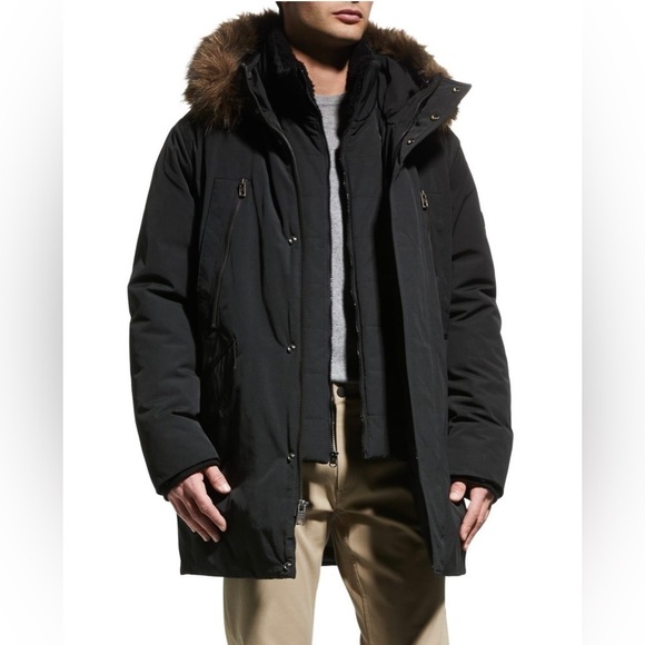 Andrew Marc Other - ANDREW MARC Ventura Lamb Fur-Lined & Faux Fur-Trimmed Parka in Black Men’s Sz S